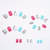 24Pcs Colorful Press on Nails Short Square Fake Nails Glossy Glue on Nails Full Cover False Nails Cute Acrylic Nails Reusable Artificial Nails Short Length Stick on Nails for Women Girls Manicure