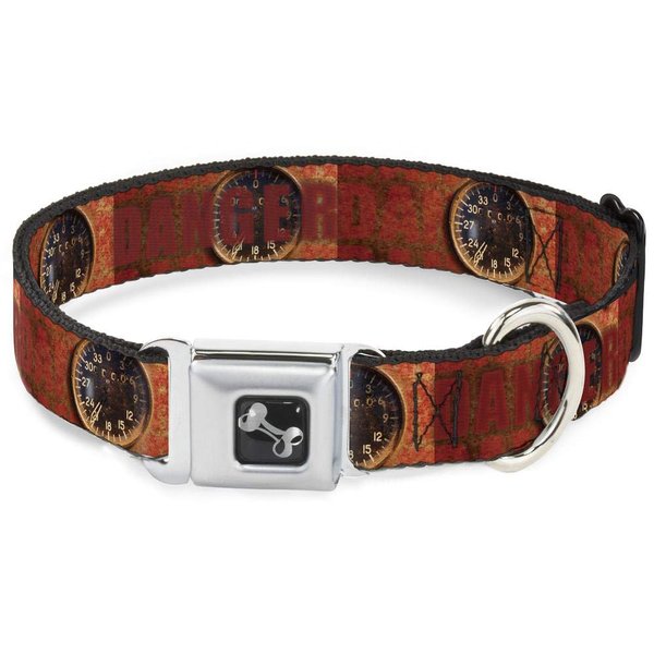 Dog Collar Seatbelt Buckle Danger Gauge 9 to 15 Inches 1.0 Inch Wide