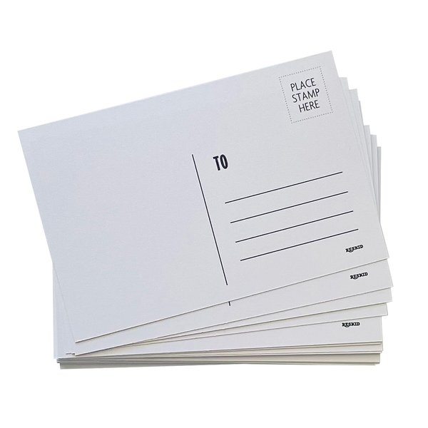 Reskid Blank Postcards for Mailing. 100 White 4x6 Blank Post Cards, Blank Mailable Postcards Set. 14pt Postcard Paper Cardstock, Bulk Post Card Pack.