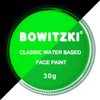 Bowitzki 30g Professional UV Glow Face Paint Body Paint Water Based Face painting Makeup Safe for Kids and Adults Split Cake Single Color (Neon Green)