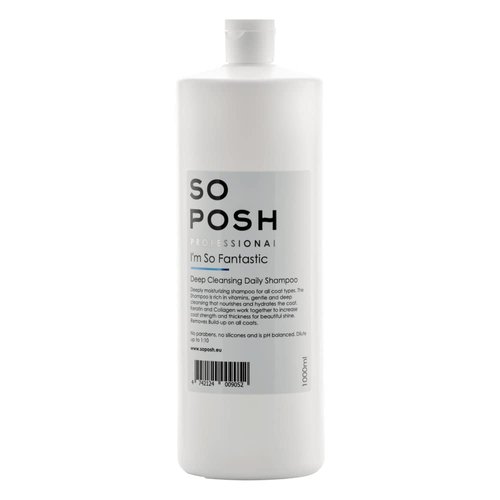 So Posh I’m So Fantastic Dog Shampoo - Deep Cleansing Shampoo, with Collagen & Keratin & Optical Brighteners, Suitable for All Breeds, Sulfate & Paraben Free, 1:10 Concentrate. 33.8 Oz