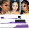 adorisla Adjustable Elastic Bands and Brush Set Lace Melting Band Melt Straps Lace Frontal Wig Wrap Strips for Wigs and Hair Brush Set Edge Brush and Comb for Edge Control Wig Purple
