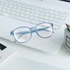 VisionGlobal Blue Light Blocking Glasses for Women/Men, Anti Eyestrain, Computer Reading, TV Glasses, Stylish Square Frame, Anti Glare(Clear Blue,+2.25 Magnification)