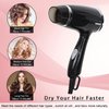 Folding Hair Dryer Compact Blow Dryer Portable Professional Hair Dryer Negative Ionic Low Noise Hair Dryer 3 Heat Settings Lightweight Mini 8x7inch Hair Dryer for Men and Women