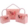 Driew Butterflies Purse Party Favor bags, 20 Pack Baby Shower Candy Gift Chocolate Favor Box Set with Handle for Wedding Decorative, Anniversary, Birthday Parties,Pink, 3.5"x1.6"x2.8"
