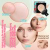 XMXueMei Mushroom Head Air Cushion CC Cream Foundation Set,Includes Full Coverage Foundation,Moisturizing BB Cream,Waterproof Loose Setting Powder,Black Petal Brush and Pink Makeup Sponge