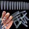AddFavor 600pcs 3XL Clear Nail Tips Coffin Full Cover Ballerina Shape Extra Long Acrylic Fake Nails Professional False Nail Tip for Salons & Home DIY, 12 Sizes