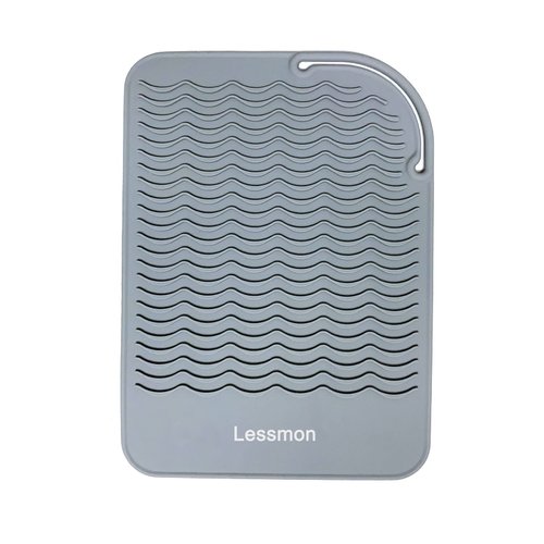 Heat Resistant Mat for Curling Irons, Hair Straightener, Flat Irons and Hair Styling Tools 9" x 6.5", Grey