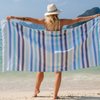 Arkwright Sandfree Turkish Beach Towel - 100% Cotton, Sand Resistant Oversized Pool Towel for Hotel, Resort, Hot Tub, Spa, Bath, and Travel, 35 x 75 in, Cool