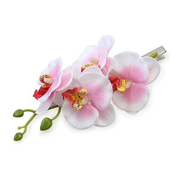 2PCS Hawaiian Orchid Flower Hair Clips Flowers Alligator Clips Hairpins Holiday Travel Wedding Decoration Hair Accessories For Women Lady Bridal (pink)