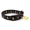 waaag Gold Moons and Stars Safety Breakaway Cat Collar, Glow in The Dark (Standard 9"-15" Neck, Black)