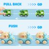 ZHENDUO BLASTER 8 Pack Mini Toy Cars for Toddlers 1-3 Pull Back Cars for Toddlers 1 2 3 4 Year Old Truck Toys Friction Powered Car Kids Boys Birthday Gifts Easter Basket Stuffers Baby Girls Toys