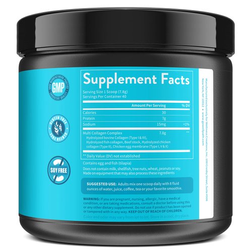 WellPath Renew Multi Collagen Protein Powder - 5 Types of Collagen - Hydrolyzed Grass-Fed Bovine, Marine, & Chicken Collagen Peptides - Type I, II, III, V, and X - Keto Friendly Supplement, 11 oz