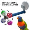 FlidRunest Rotating Ball Bird Perch Toy with Suction Cup, Bird Perch Stand Toy with Rotating Balls, Bird Window/Car/Glass Perch Puzzle Toy for Parakeets, Parrots, Budgie