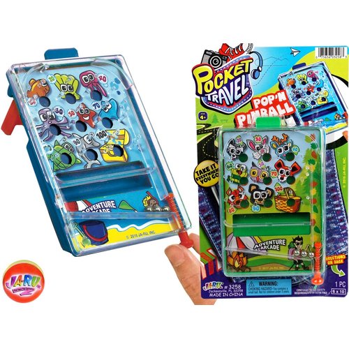 JA-RU Pocket Retro Mini Handheld Games (3 Toys Bundle) Mini Basketball, Hand Pinball Game, & Magnetic Fishing Toy. Classic Party Favors for Kids. 3255-3258-3205p