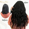 Sunny Black Flat Tips Hair Extensions Pre Bonded Flat Tip Hair Extensions Human Hair #1 Jet Black Hot Fusion Flat Tip Real Hair Extensions for Women 50g 18inch