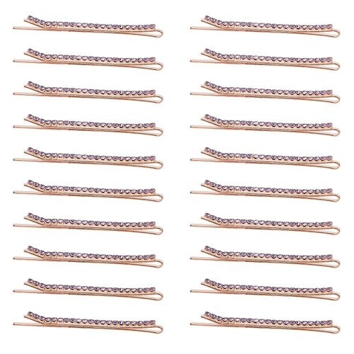 Ondder 20 Pcs Bobby Pins for Women Purple Rhinestone Hair Pins for Buns Crystal Hair Pins for Wedding Hairstyles Bridal Hair Pins for Wedding Decorative Hair Pins Wedding Hair Accessories for Women