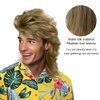 HAEIGTD Mullet Wigs for Men 70s & 80s Costumes Party Synthetic Wigs Realistic (Blonde)