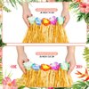 MIVOEDIK Grass Skirt for Adults, Women, Grils Hula Skirt for Hawaiian Luau Party Outfits with Flower Leis and Sunglasses
