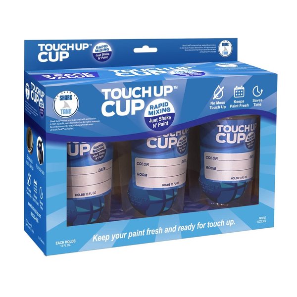 Touch Up Cup Empty Plastic Paint Storage Containers with Lids for Leftover Paint, Touch Ups, As Seen On Shark Tank Products, 13 oz, Pack of 3