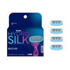 Schick Hydro Silk Moisture Razor Blade Refills, 4 Count | 5-Blade Moisturizing Razors for Women | Womens Moisturizing Razor Refills