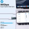Poyiccot USB Type C Extension Adapter 80Gbps, 240W USB C Extender to Switch LED Digital Dispaly, 8K@60Hz USB C Extension Adapter for iPhone,Thunderbolt 5/4, MacBook, 2Pack in Grey