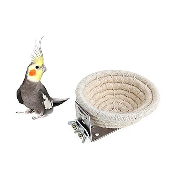 Orgrimmar Handmade Cotton Rope Bird Nest Breeding Nest Hatch House Cage for Budgie Parakeet Cockatiel Parakeet Conure Canary Finch Lovebird Small Parrot (1 PC)