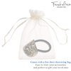 French Amie Curve Oval Onyx Celluloid Handmade Ponytail Elastic Hair Tie for Women and Girls
