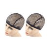 YANTAISIYU 2 Pieces Wig Caps Black Stretchable Crochet Wig Cap Mesh Wig Cap for Making Wig