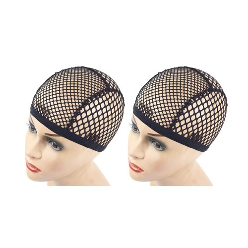 YANTAISIYU 2 Pieces Wig Caps Black Stretchable Crochet Wig Cap Mesh Wig Cap for Making Wig