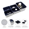 Welaxy office solution Drawer organizers deep bins draw dividers felt storage bin for desktop pack of 5 (Navy)