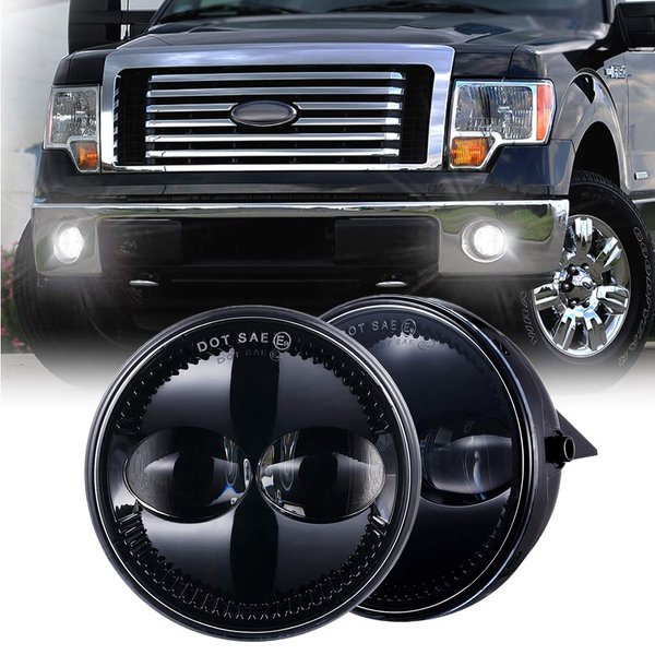 Z-OFFROAD 4.5" Round LED Fog Lights Lamps Replacement Compatible With Ford 2011-2014 F150 2008-2011 Ranger 2007-2014 Expedition Truck Bumper Driving Light [Only Fit Model with 2 Same Fog light]