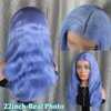Msviki Lake Blue Body Wave Lace Front Wig Human Hair 180% Density Colored Human Hair Wigs For Women HD 13x4 Lace Frontal Wig Virgin Brazilian Hair 22 inches