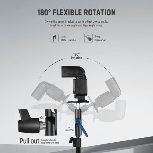 NEEWER Camera Flash Bracket H-Type Mount with Umbrella Softbox Holder, 180° Swivel Adjustable Metal Light Stand Adapter with 1/4" to 3/8" Screw Adapter for Speedlite LED Lamp Light Stand Tripod