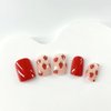 Strawberry on Nails Short Square Press on Nails Cute Pink Fake Nails Red Design Glue on Nails Acrylic 24 Pcs False Nails for Women Girls