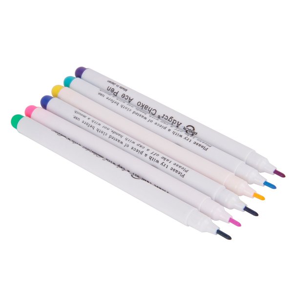 Air Erasable Fabric Marking Pen Disappearing Ink Makring Pen Fabric Marker Water Soluble Ink Pen for Embroidery Cross Stitch Handicarft Needlework Quilting Tracing and Stitching