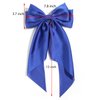 Furling Pompoms Hair Bows for Girls, 2pcs Big Hair Bow with long Tail French Barrette, Royal Blue Hair Bow White Bow, Hair Ribbon Hair Accessories Cute Gifts for Women Girls