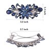 Sankuwen Flower Luxury Jewelry Design Hairpin Rhinestone Hair Barrette Clip,Also Perfect Mother's Day Gifts for Mom(Dark Blue)