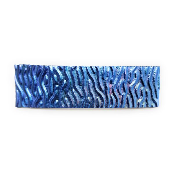 Blue ShimmerColor Dichroic Fused Glass French Barrette