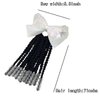 Kids Ponytail Hair Extension Braid Girls Braided Ponytail Hair Extension Clip On Go For Girls Beads,Black Hair Band & Bow Included,Detachable and Reusable (white)