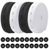 Yookat 4 Rolls Elastic Band with Holes Elastic Band Button Elastic Button Holes Sewing Elastic Bands with Buttonhole and 100Pcs 18mm Black Resin Button (black and white, 3/4 inch)