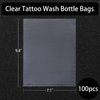 Generic Tattoo Bottle Bags 100Pcs Clear Tattoo Wash Bottle Bags Transparent Squeeze Bottle Sleeves Plastic Tattoo Cover for Tattoo Cleaning Supplies Kits Accessories Parts to Protecting Bottle