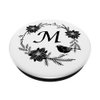 Cell Phone Pop Out Holder,Black and White Floral Letter M PopSockets Grip and Stand for Phones and Tablets