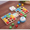 Wooden Puzzles Shape Color Matching Board Games Preschool Educational Montessori Toys for Kids 3 4 5 6 Years Old Boys Girls Brain Teaser Puzzle Logic Game with Bell Cards