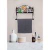 Adhesive Paper Towel Holder with Shelf, Paper Towel Holder Wall Mount, 12in Black Paper Towel Holder for Kitchen, Hand Towel Holder for Bathroom with Shelf