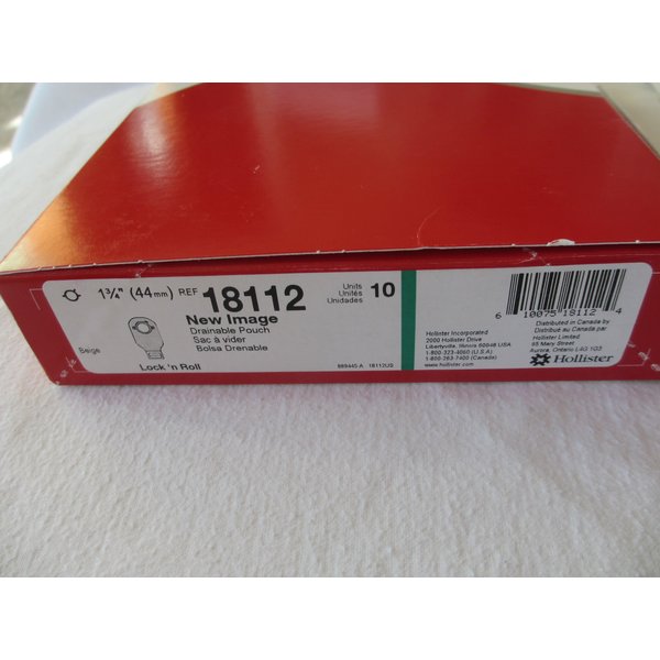 New Image Drainable 12"L 2pc System Colostomy Pouch 1.75" Flange 18112, 10 Ct