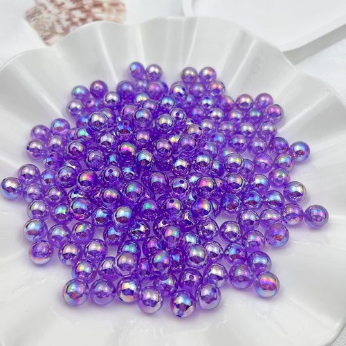 Daiyifiy 2000 Pcs 4mm Acrylic Round Beads AB Colors Craft Beads Round Spacer Beads with Holes for DIY Craft Making Necklace Bracelet Earring Ornament(22- Deep Purple)