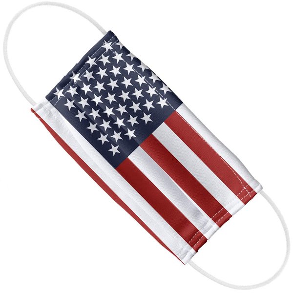 Popfunk American Flag 1-Ply Reusable Face Mask Covering with Adjustable Nose Wire, Unisex