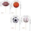 36 PCS Sports Cupcake Toppers Baseball Cupcake Picks Football Soccer Ball ToothPicks Rugby Basketball Cake Decorations for Sports Balls Theme Boys Men Birthday Party Supplies