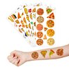 8 Sheets 97 PCS Pizza Temporary Tattoos Pizza Party Decorations Favors Supplies Fast Food Theme Birthday Decor Cute Tattoo Stickers Christmas Gifts for Boys Girls Kids Classroom School Prizes Carnival